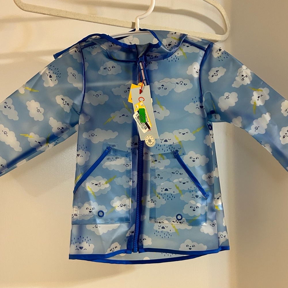 Toddler Cloud Printed Clear Rain Coat
